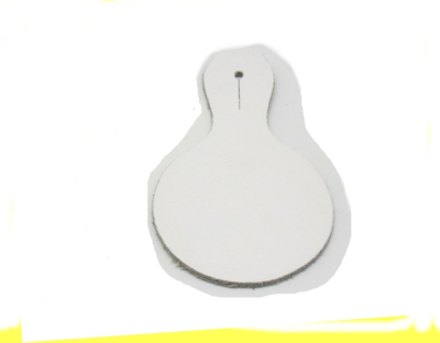 Porta Scudetto In Cuoio Da Petto - Diametro 6cm, Nero, Made In Italy, Per Bottoni Camicia