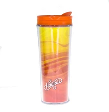 Starbucks Hawaii Lava Flow Orange Red Acrylic Tumbler Travel Coffee Cup 12 Oz
