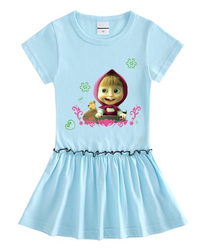 Masha Vestito Bambina Casual Cotone Girl Summer Dress Masha Bear MABDR07 - VM - Picture 20 of 20