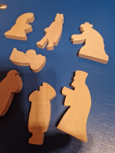 7 x Krippe Krippenfiguren Holz-Weihnachtskrippe Figuren, Handarbeit Rohlinge - Bild 6 von 7