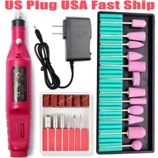 Electric Nail Drill File Acrylic Art File Manicure Pedicure Portable Machine Kit