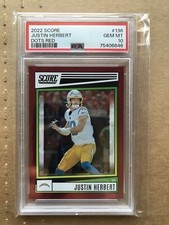 2022 Score Panini Justin Herbert DOTS RED /499 PSA 10 Gem Mint 136 