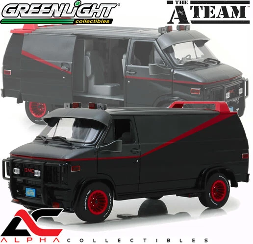 GREENLIGHT 13521 1:18 1983 GMC VANDURA VAN BLACK "THE A-TEAM" TV SERIES - Image 2 of 3