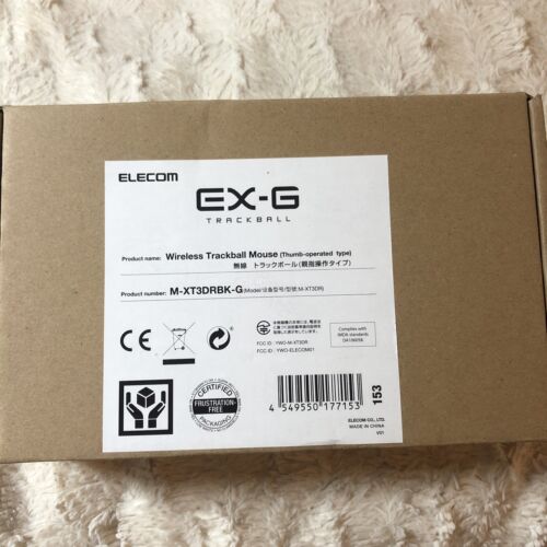 Elecom EX-G Wireless Trackball Mouse M-XT3DRBK-G Thumb Operated - 6 Button - Picture 1 of 4