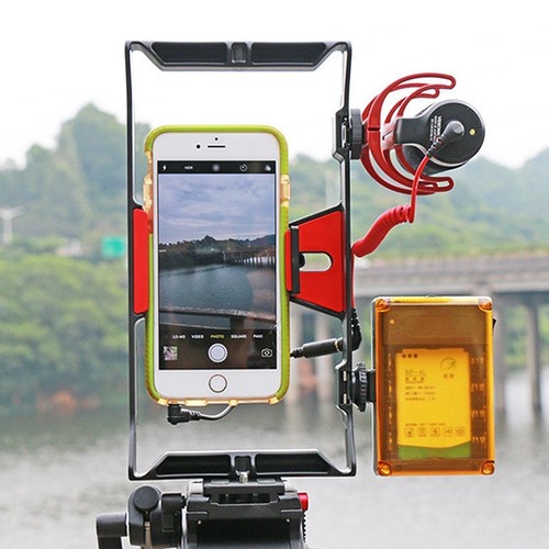 Smartphone caméra vidéo stabilisateur cage plate-forme + lumière 49 LED + kit microphone BOYA - Photo 4 sur 12
