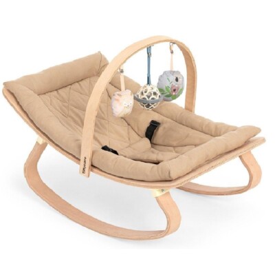 Natural Wooden Baby Bouncer, in 1, Baby Rocker/Gym/Cushion Handmade Chair  Hand UK