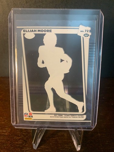 2021 Panini Clearly Donruss Elijah Moore novato clasificación SP HOLO RADIOCONTROL - Imagen 2 de 3