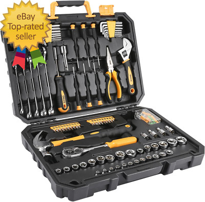 PRO 128 Piece Tool Set-General Household Hand Tool Kit, Auto Repair Tool Set, wi
