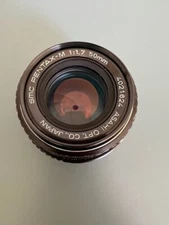 vintage pentax lenses, 50mm f1.7 and 35-80mm f4 zoom, plus PK-MFT adapter