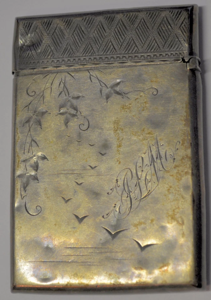 Estuche de cigarrillos vintage de plata esterlina 47 gramos ancla de león tarjeta de visita GORHAM Foto 2 de 4