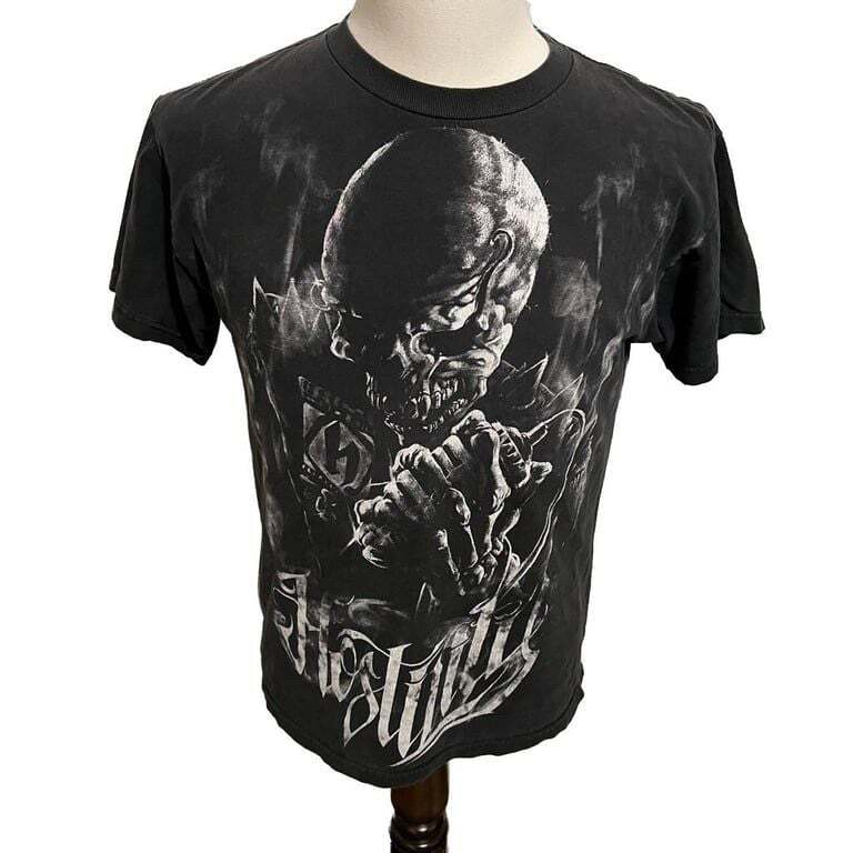 ALTRA Y2K T Shirt Uomo Stile Afflizione Teschio Gotico Grafica Medium