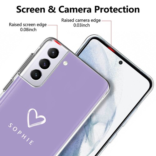 Heart Personalised Case For Samsung Galaxy S23 S22 Plus S24 Silicone Phone Cover - Picture 11 of 96