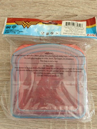 NEW DC Comics Wonder Woman Sandwich Container Sealed Superhero ZAK! - BPA Free - Picture 2 of 3