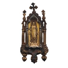 *HH* Antico Altarino Placca Religiosa Votiva Sacra Devozionale Madonna Ex Voto 