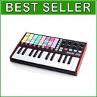 Versatile 25-Key USB MIDI Controller with RGB Pads and 8 Knobs for Music Makers