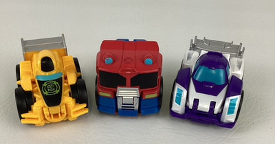 Transformers Rescue Bot Academy Flip RacerOptimus Bumblebee Blurr Figure Bundle