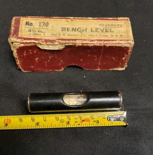 Starrett No. 130 Bench Level 3-1/2" Early W Box - Picture 3 of 11