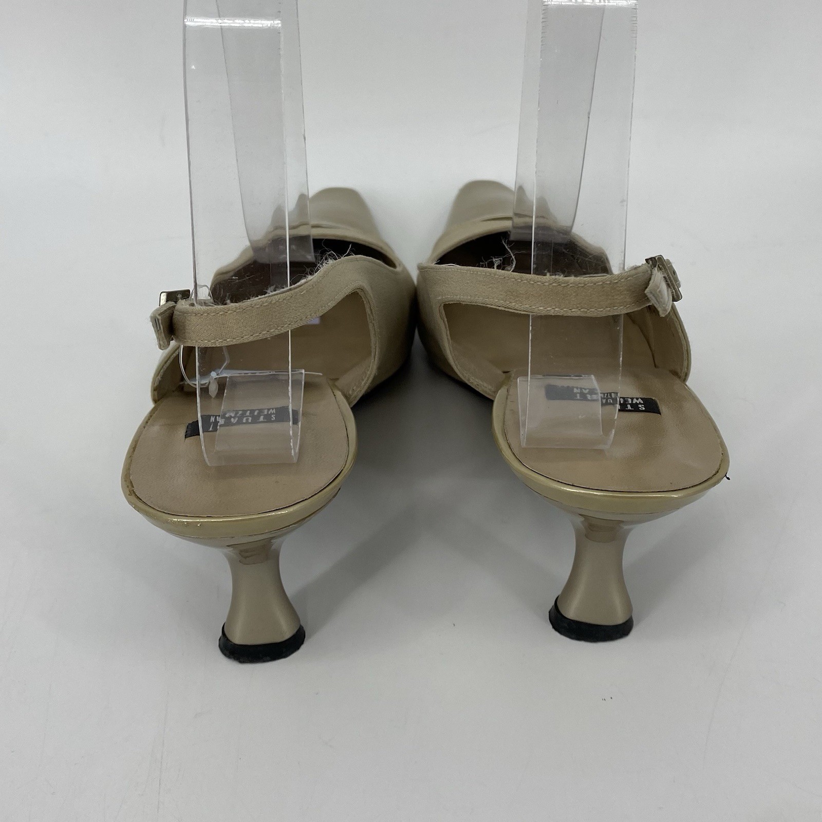 Stuart Weitzman Preowned Womens Gold/Tan heels sling back size 8 EUC