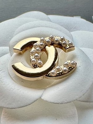  Knöpfe  1,9 х 0,8 сm Ersatzknöpfe Metall  GOLD, CC Chanel, ohne Kamelien.