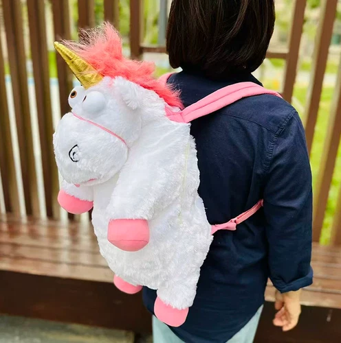 Parks White Unicorn Plush Toy Cushion New Backpack Bag 50cm