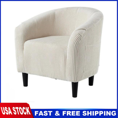 Garvee Accent Barrel Chair Corduroy Club Chair Elegant Armchair Cozy Backrest
