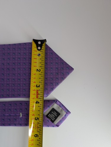 Ermenegildo Zegna Silk Italy Luxury Satin Tie Lux Geometric Blue Purple Rare - Picture 4 of 9
