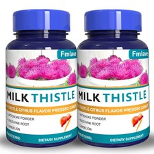  2 Pack Liver Support 60ct Milk Thistle Dandelion Root Turmeric Artichoke Detox