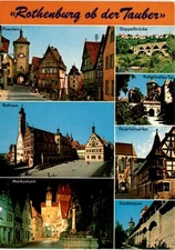 Rothenburg ob der Tauber, Ploenlein, Rathaus, Markusturm, Postcard