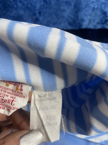 Vintage McDonald's Uniform Shirt Men’s Medium Blue Button 70s Striped Employee - Picture 4 of 9