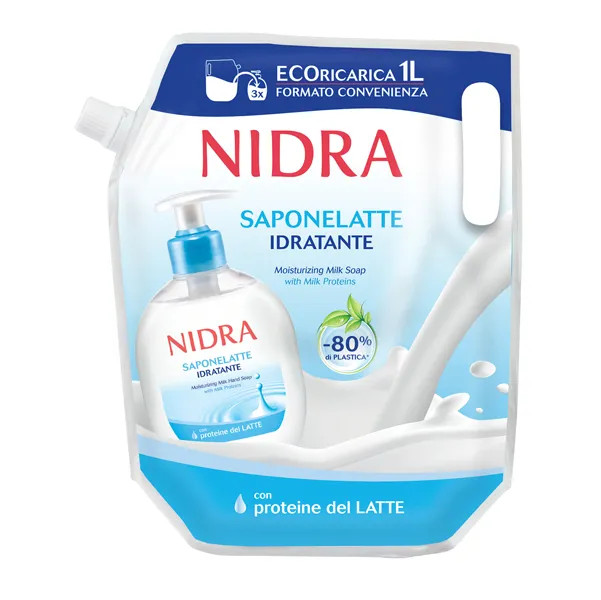 NIDRA - Saponelatte Idratante - Liquido Eco ricarica 1 Lt - Immagine 2