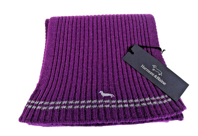 Harmont & Blaine Men's OS Purple Wool Casual Knitted Logo Scarf Unisex