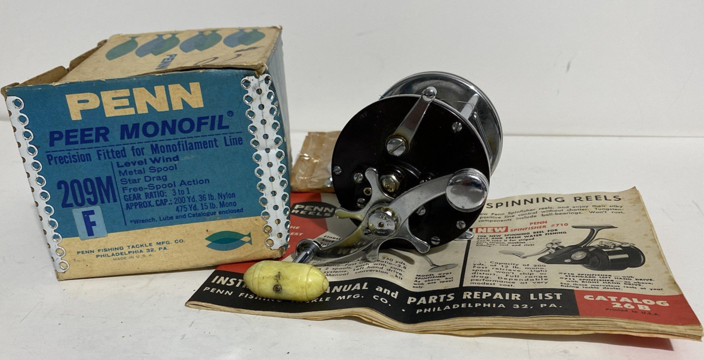 Vintage Penn Fishing Reel 209M Peer Monofil in Box Used