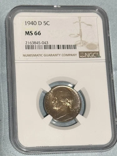 1940-D Jefferson Nickel, MS66, NGC