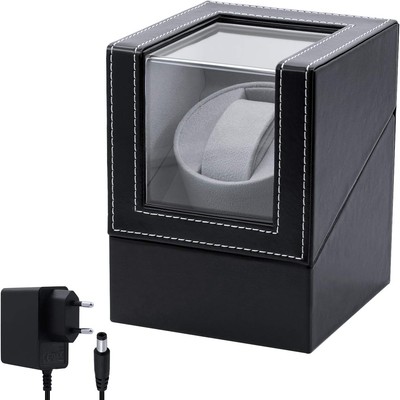 Mcbazel Automatische Uhrenbeweger Box PU Leder Uhrendreher Automatik Schwarz