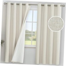 72 Inches Long 100 Blackout Curtains for 52"W x 72"L Pack of 2 Linen