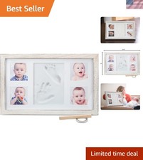 Rustic White Baby Footprint Handprint Keepsake Kit - Cherished Memories