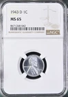 1943-D 1C  Lincoln Wheat One Cent NGC MS65   8671268-042