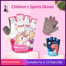 Children's Sports Fingerless Gloves Bicycle Boy Girl Cycling Anti-Wear Kids.