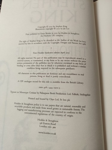 Stephen King The Wind Through The Keyhole 2012 First Edition 3rd Print Hardback - Picture 4 of 5