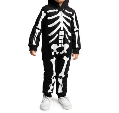 Tipsy Elves Skeleton Baby Toddler size  2T  Full Zip Hooded Halloween Costume