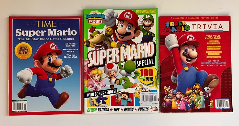Lot 3 Super Mario Magazines Special Edition Time All-Star 100% Gaming Trivia