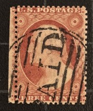 Us Stamps - Sc 25 - Used - Type I - Perf Error - Paid Cancel -scv - 190.00 Us Stamps - Sc 25 - Used - Type I - Perf Error - Paid Cancel -scv - 190.00