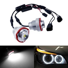 2x 20W LED Angle Eyes Halo Headlight White For BMW 5-Series E60 E61 LCI 2007-10