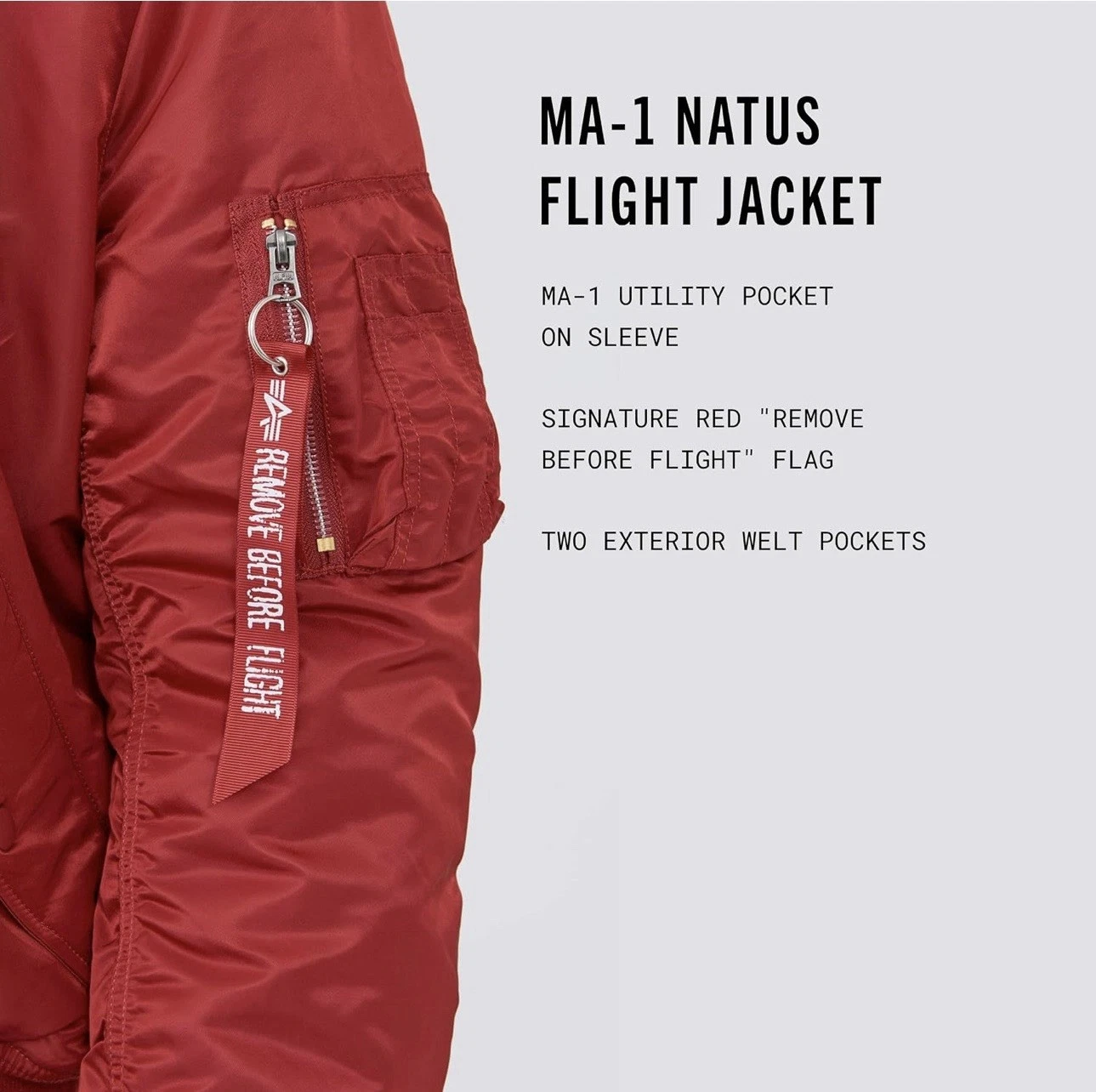 Alpha Industries Men’s MA-1 Natus Insulated Jacket Red Olive Lining Size 2XL image 13