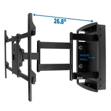 Mount-It! Recessed TV Wall Mount, Articulating Full Motion in-Wall TV Bracket...