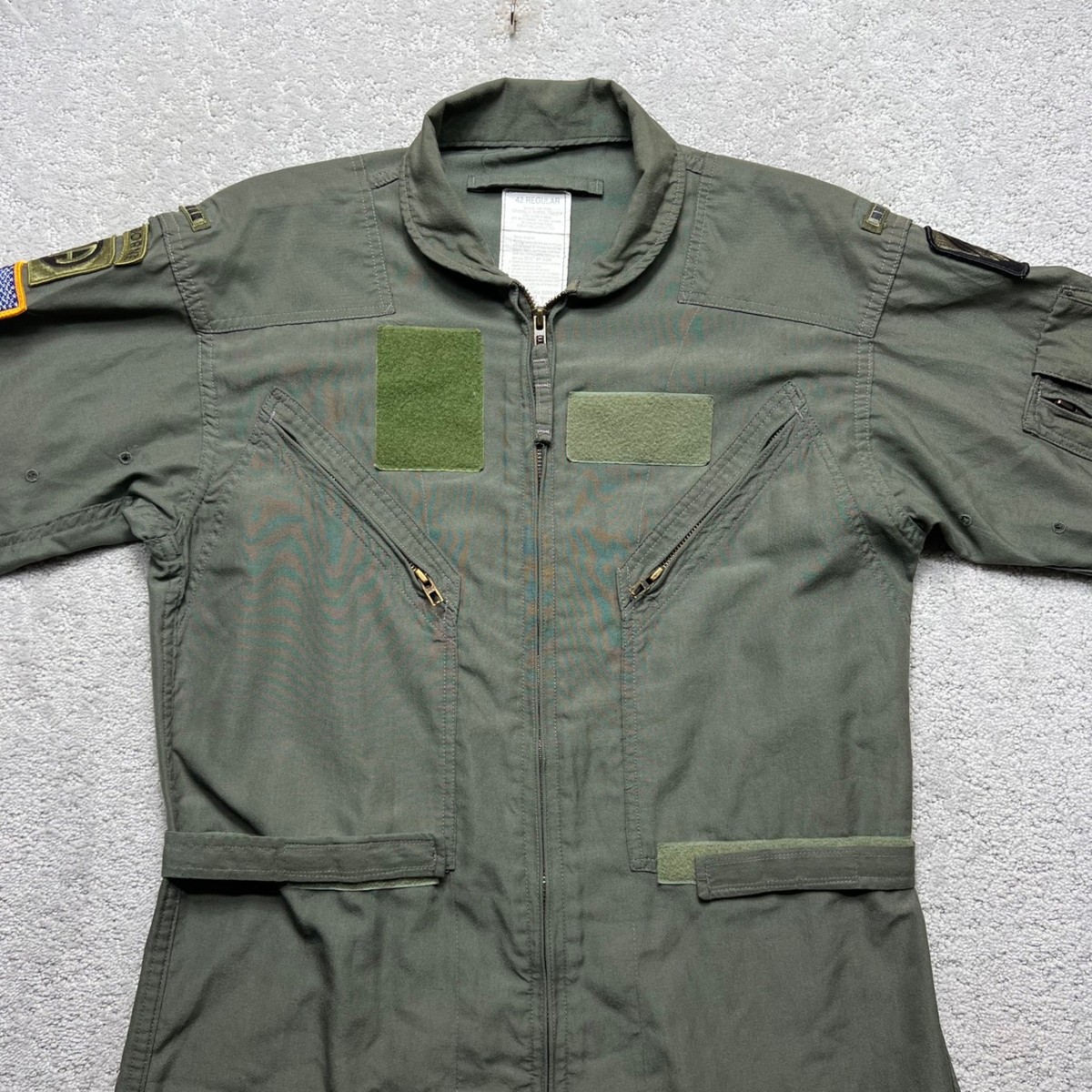 VINTAGE 90s Flyers Coveralls Flight Suit 42R Green Air Force US