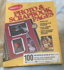 Century Craft 100 Photo Scrapbook 8.5" x 11" Pages Acid Free Archival Protector