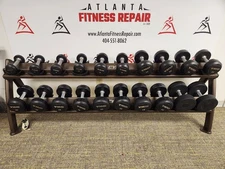 TKO 5-50LB (550LB) Round Rubber Dumbbell Set with Cybex 2 Tier Rack (#16250)