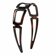 Parcelona Open Geometric Tortoise Acetate Headband French Lightweight Hairband