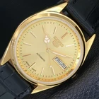 AUTOMATIC VINTAGE REFURBISHED SEIKO 5 JAPAN MENS GOLDEN DIAL WATCH a442370-4